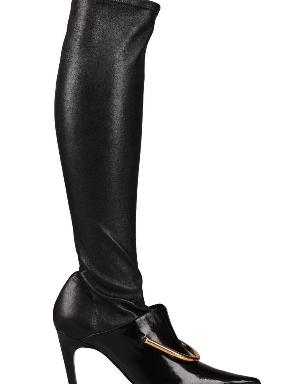 Jil Sander knee high Stiletto Boot with Gold Ring Detail